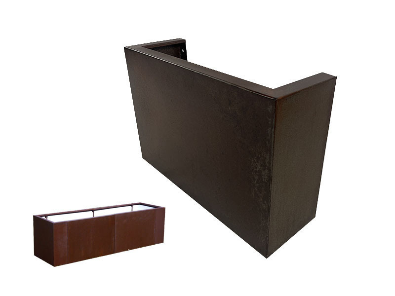 Bild von Außenkante VERDURA für Beeteinfassung (U-Form) aus Cortenstahl 80x20x40