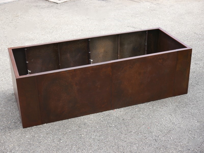 Bild von Hochbeet/Pflanztrog BIOPUR aus Cortenstahl, rostfarben 200x100x40