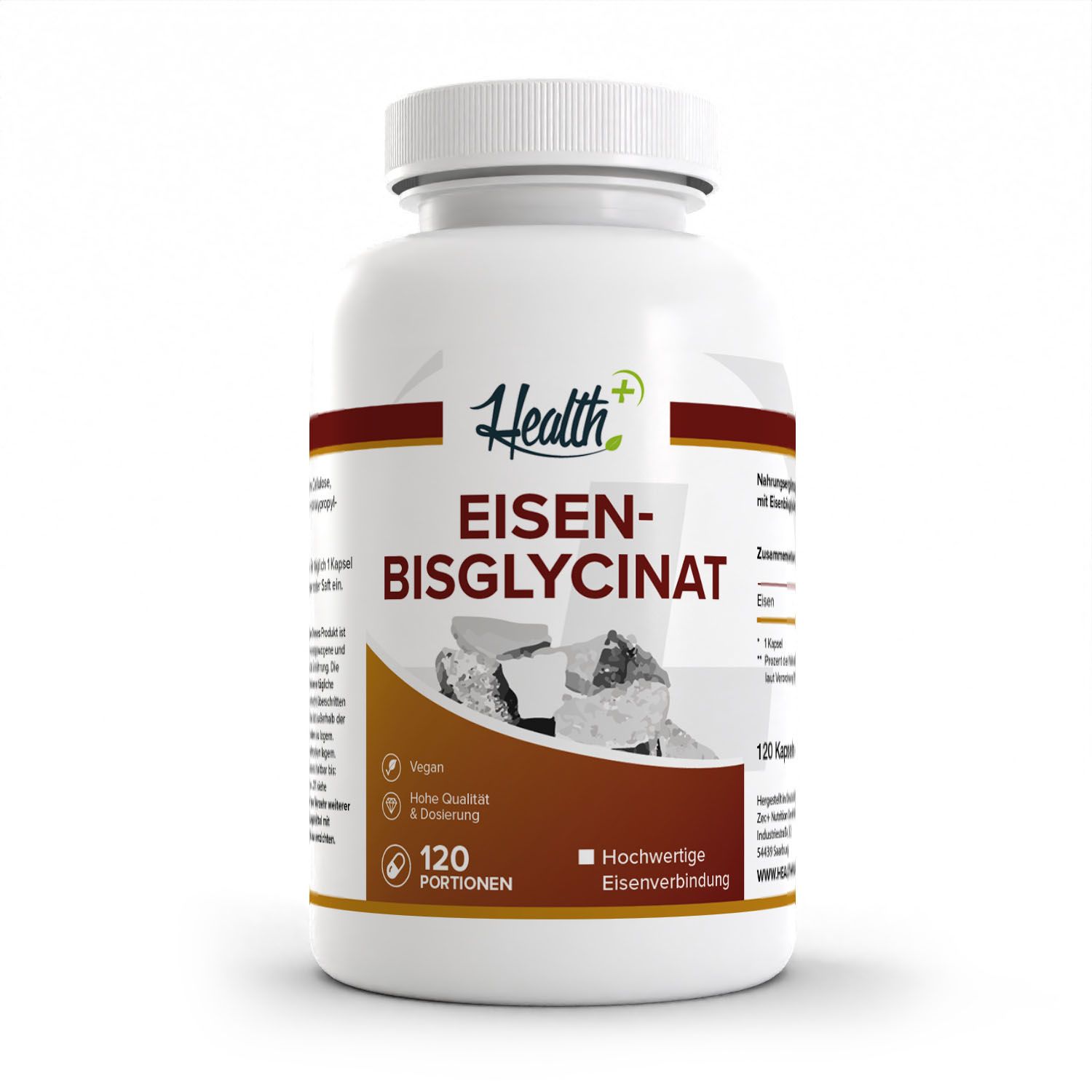 Bild von Health+ Eisenbisglycinat - 120 Kapseln