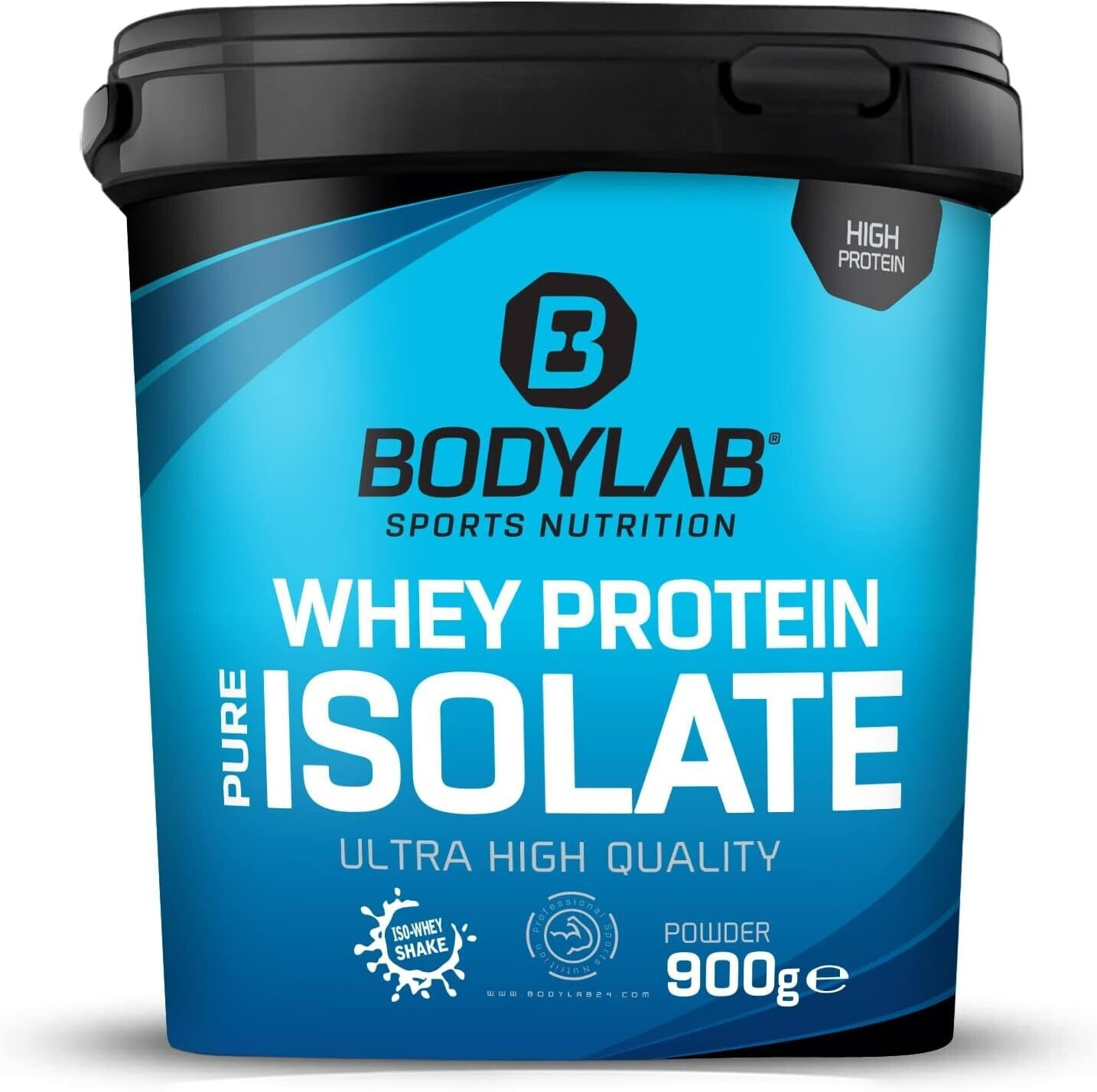 Bild von Whey Protein Isolate 900g Neutral Bodylab24, Eiweißpulver aus Whey Isolat, Whey Protein-Pulver kann den Muskelaufbau unterstützen, konzentriertes Iso-Whey-Protein frei von Aspartam