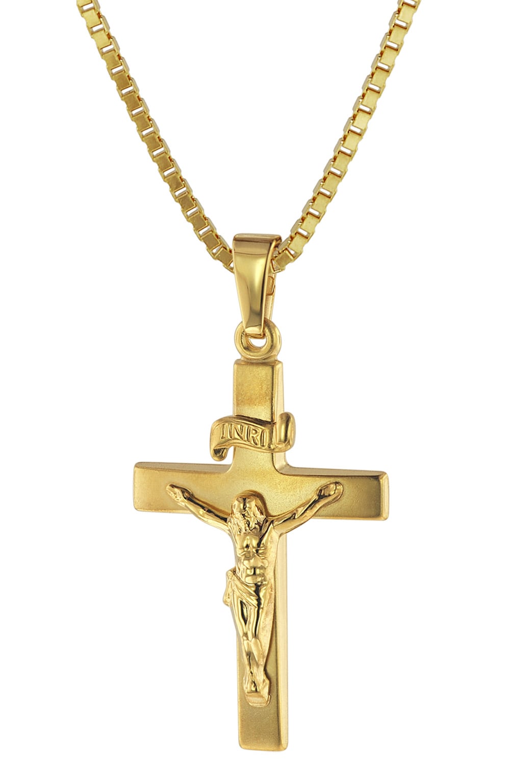 Bild von trendor 75286 Kruzifix 24 mm Gold 333 (8 Karat) mit Goldplattierter Kette
