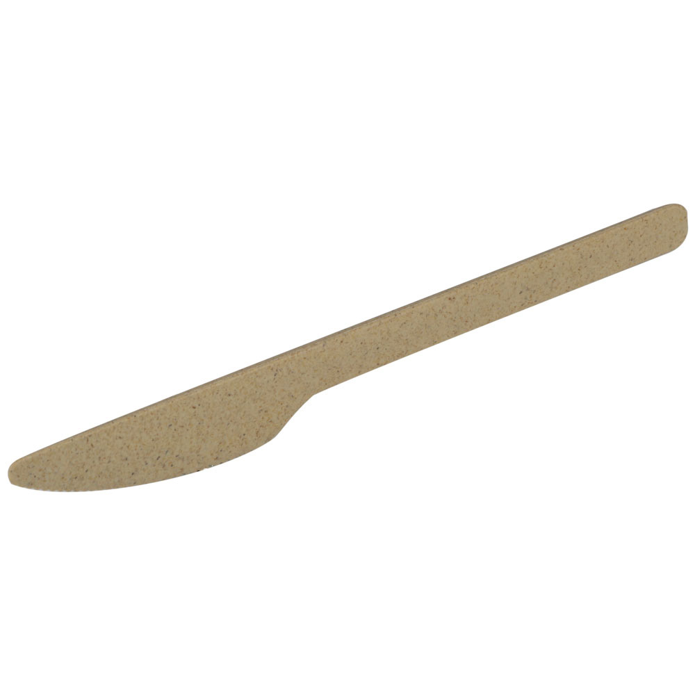 Bild von Mehrweg-Besteck, Mehrweg-Messer, Partybesteck, Plastikmesser, Biokunststoff PLA mit Holzmehl, wiederverwendbar, robust, bruchsicher, 18 cm, 60 Stück