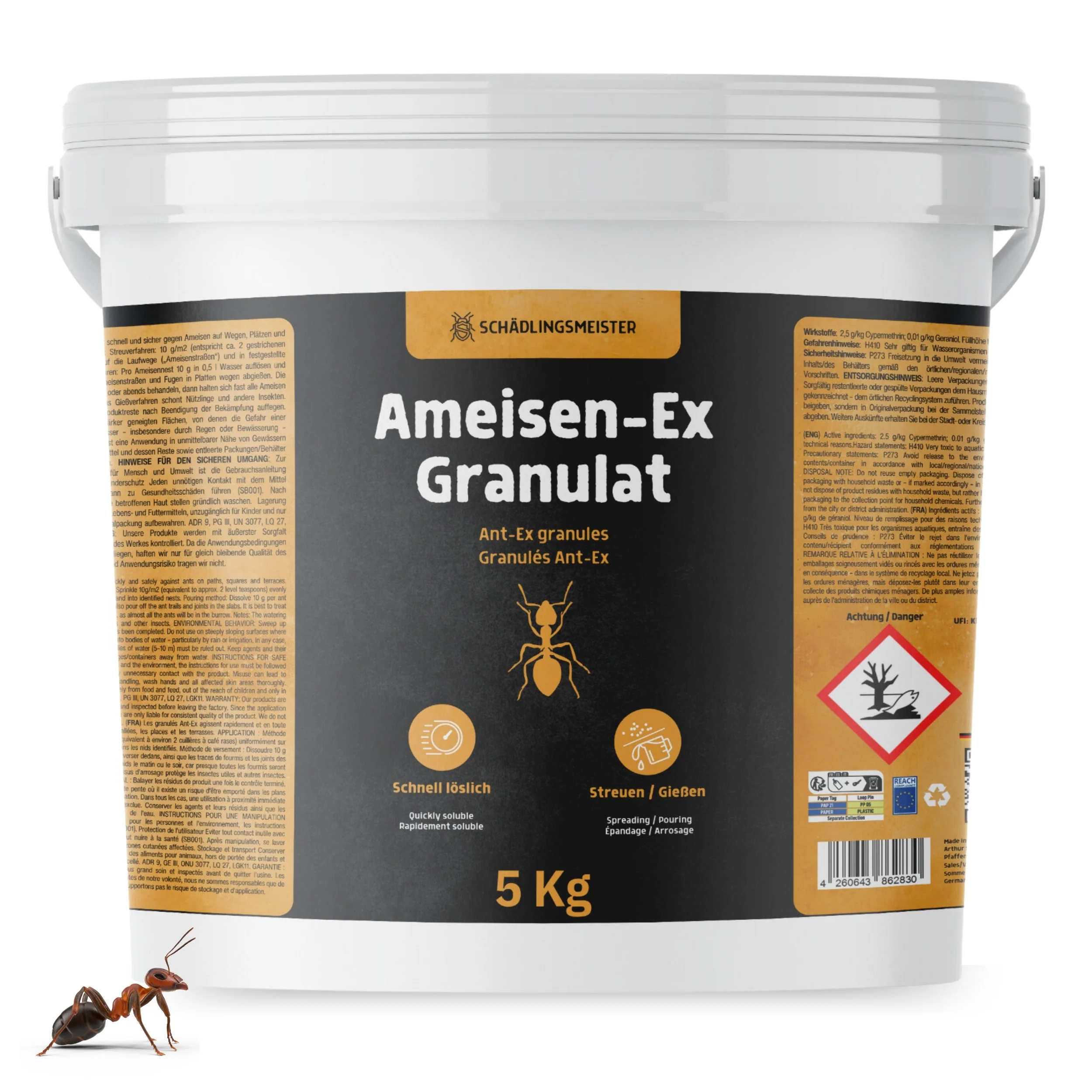 Bild von SCHÄDLINGSMEISTER Ameisen-Ex Granulat - Ameisenstreu XXL - 5 Kg