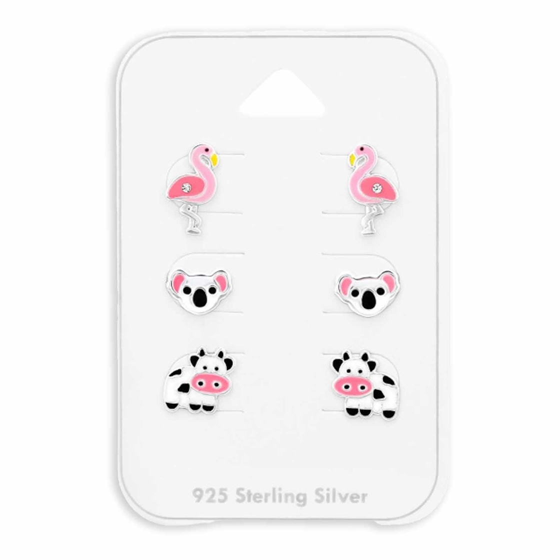 Bild von Monkimau Ohrring-Set Kinder Ohrstecker Set aus 925 Sterling Silber mit Kristall, Hypoallergen