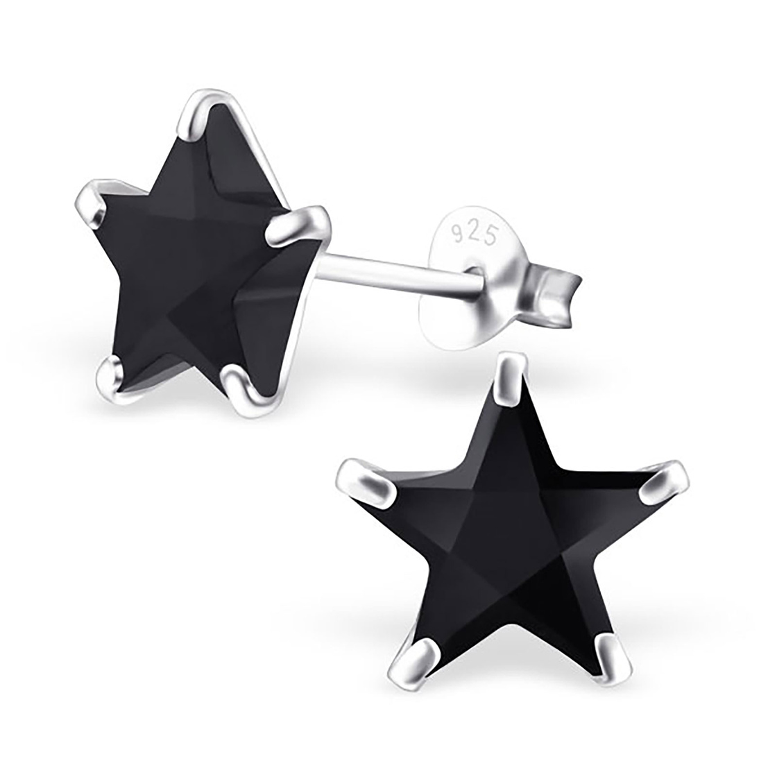 Bild von Monkimau Paar Ohrstecker Stern Ohrringe 925 Silber Kinder Ohrstecker (Packung), mit Kristallen