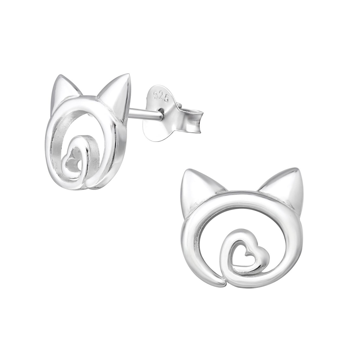 Bild von Monkimau Ohrring-Set Katzen Ohrringe aus 925 Silber, Hypoallergen