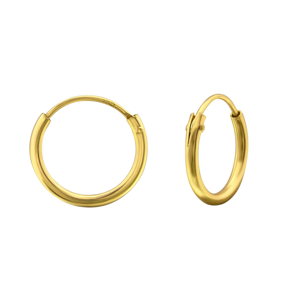 Bild von Monkimau Ohrring-Set Gold Creolen Kinder-Ohrringe aus 925 Silber, Hypoallergen