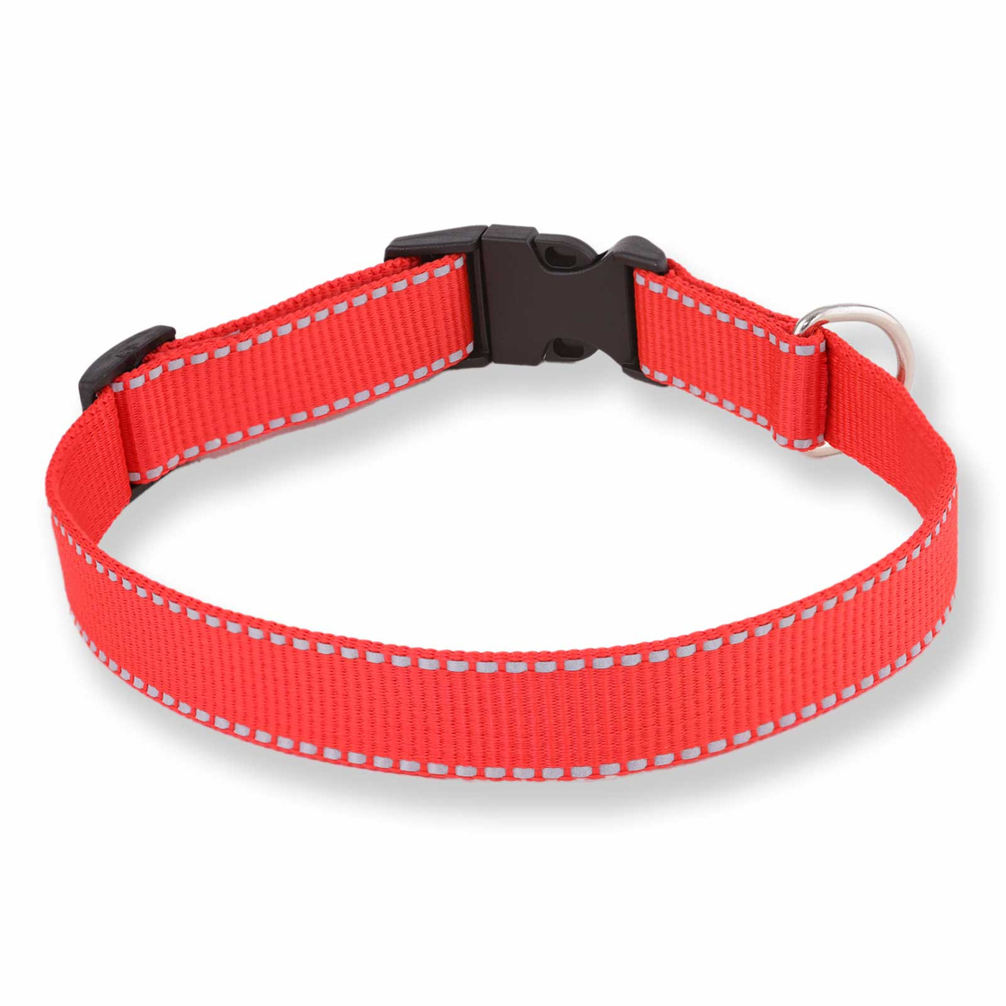 Bild von Hundehalsband aus Nylon rot reflektierend