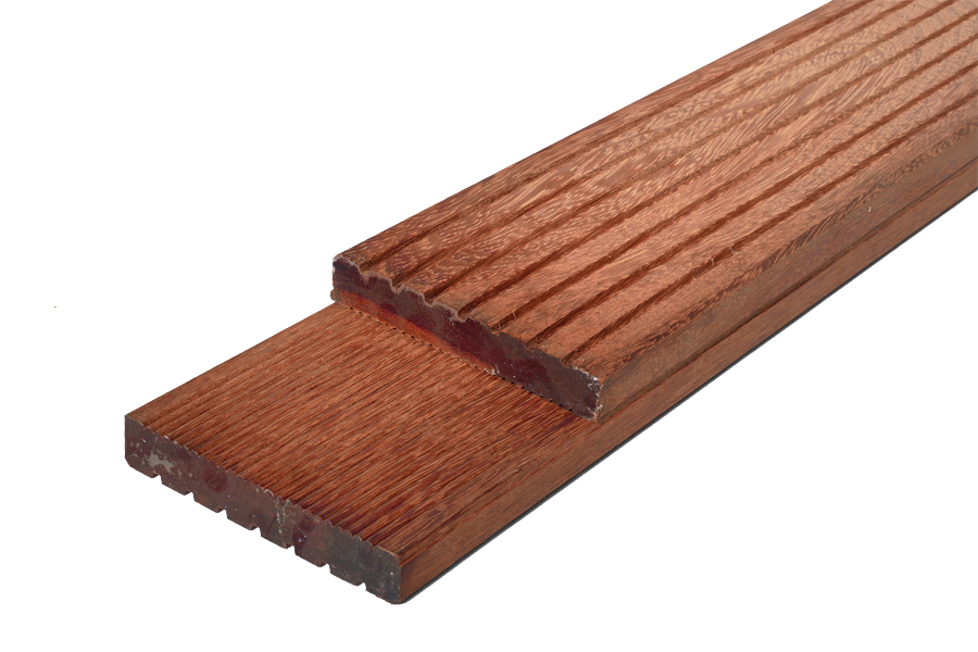 Bild von Kempas Terrassendielen, grob / fein gehobelt, 35 x 145 mm in der Länge: 2,74 m