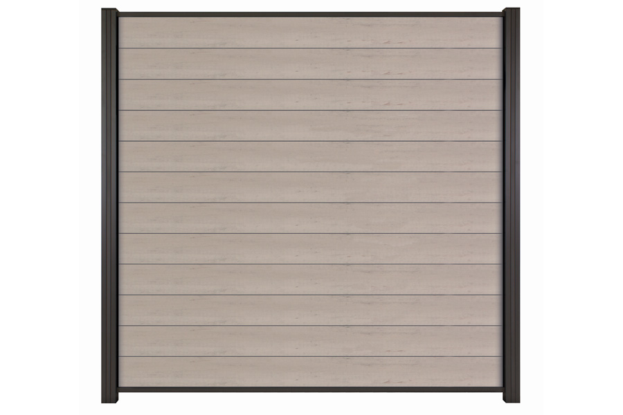 Bild von WPC Zaun / Sichtschutz / Steckzaun, 20 (S) x 1800 (H) x 1800 (B) mm, incl. Anfangs- und Abschlussleiste Modulares Zaunsystem in Bicolour Grau (ohne Pfosten)