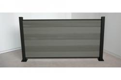 Bild von Komplettset WPC Zaun / Sichtschutz / Steckzaun, grau 950 mm (Höhe) x 20 mm (Stärke) x 1800 (Breite) mm, Zaunhöhe inkl. Start und Abschlussprofil (Serie WoodoTexel ohne Pfosten)