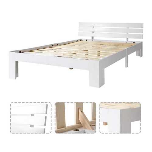 Bild von Merax Massivholzbett aus Kiefer – Doppelbett 140x200cm