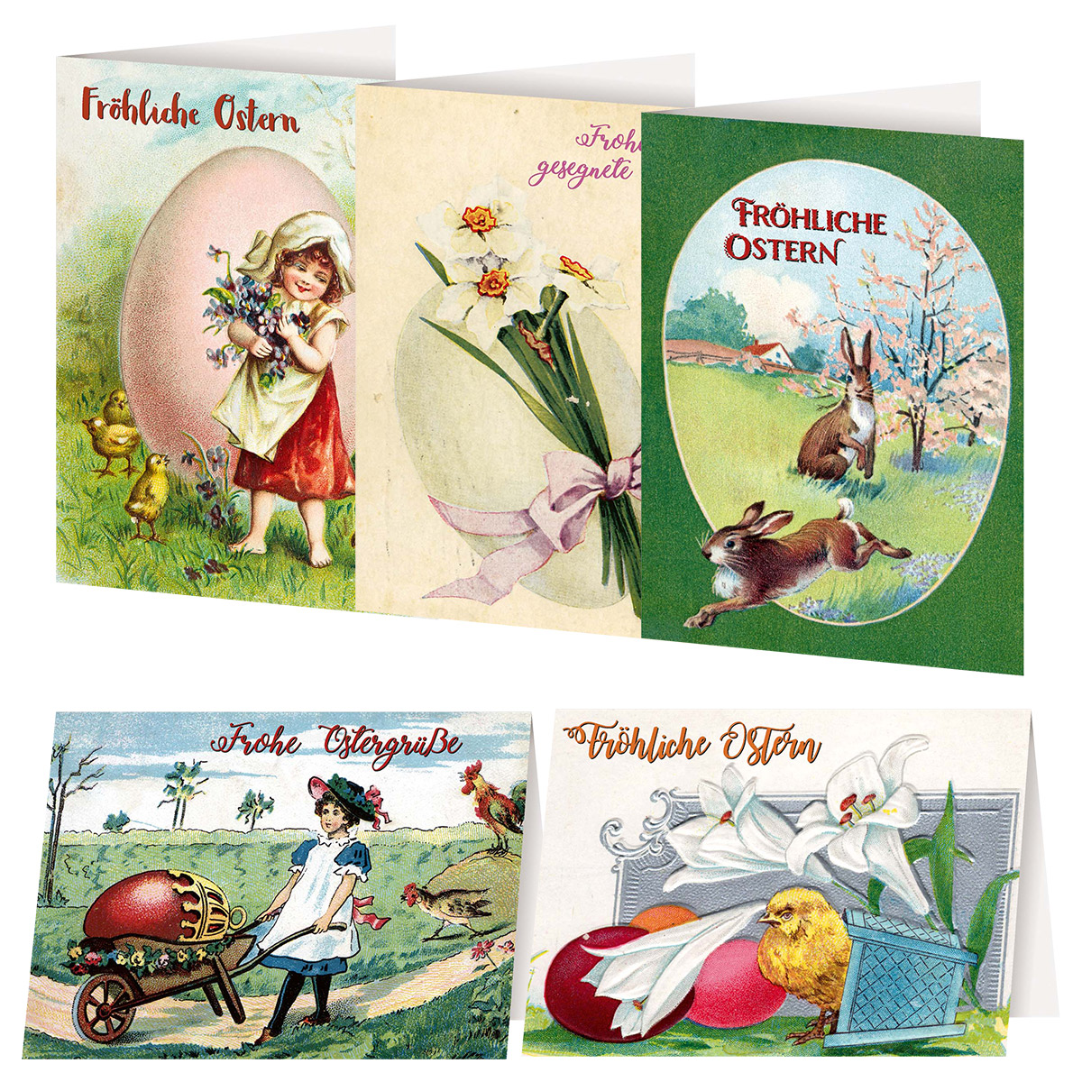 Bild von St. Benno, Osterdeko, 5er Set-Klappkarten »Fröhliche Ostern« (5 x)