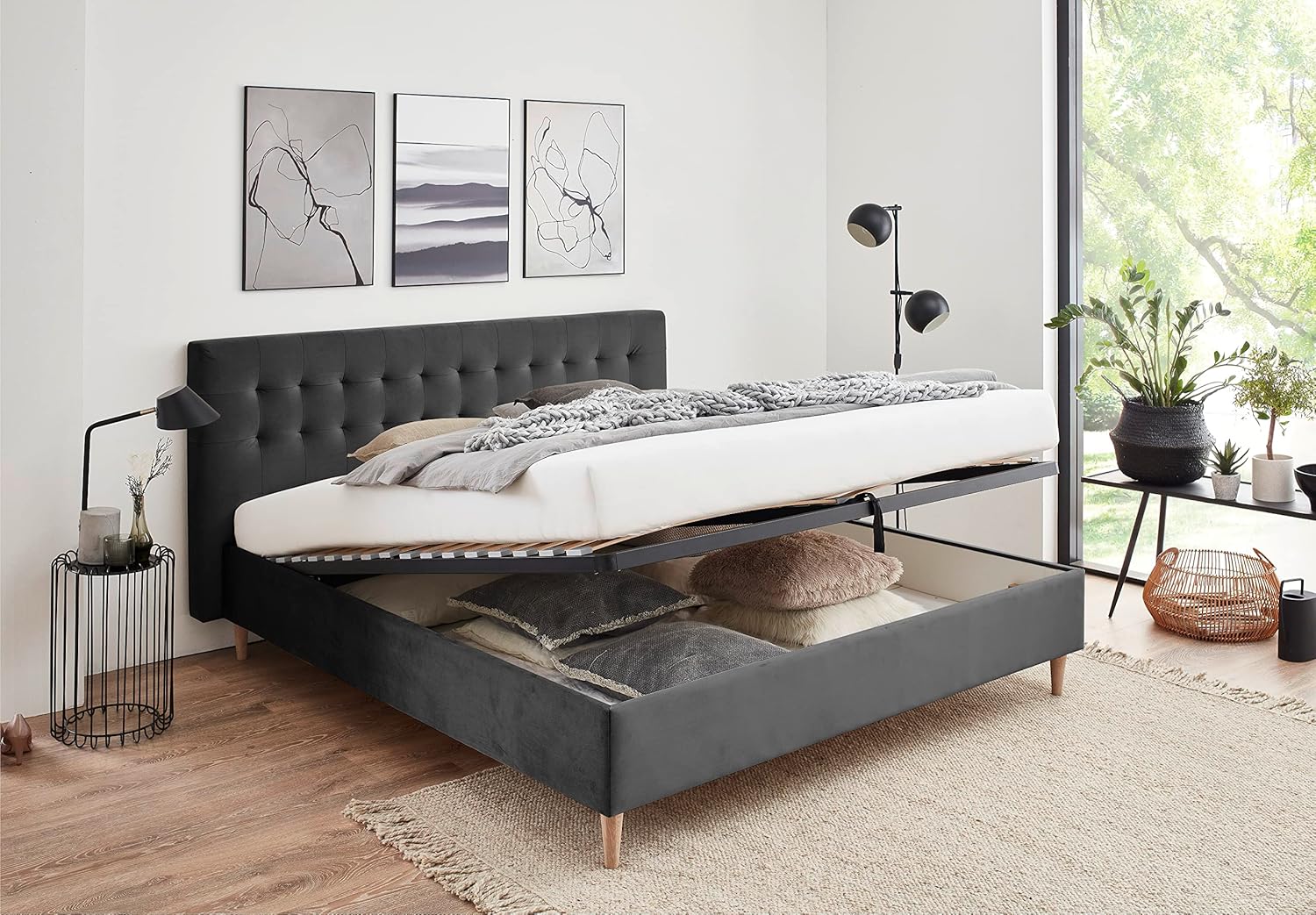 Bild von Atlantic Home Collection Bettrahmen Veronika 180 x 200 mit 7-Zonen TFK-Matratze, Bettkasten und Lattenrost