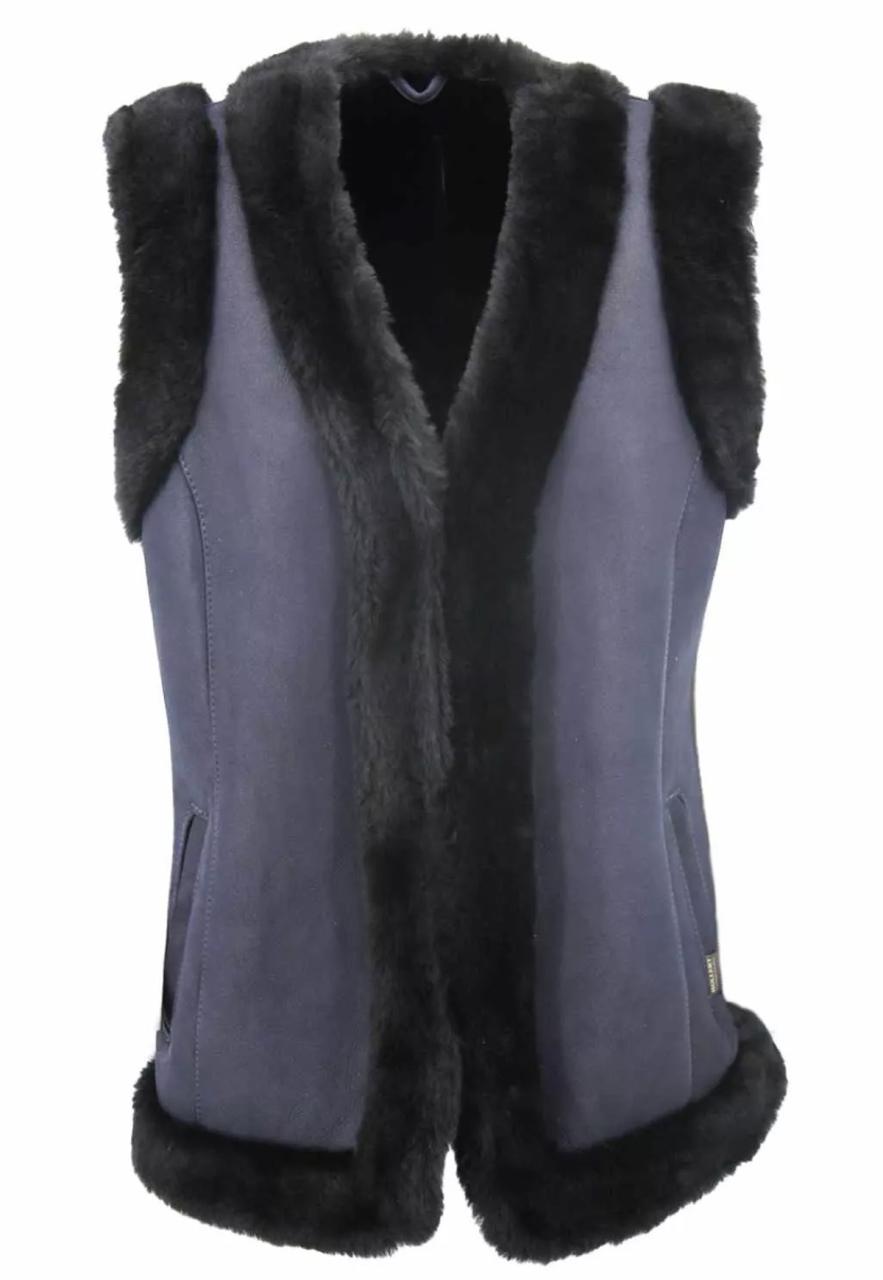 Bild von Lambskin Vest - HEIDI DARK BLUE Größe: XL