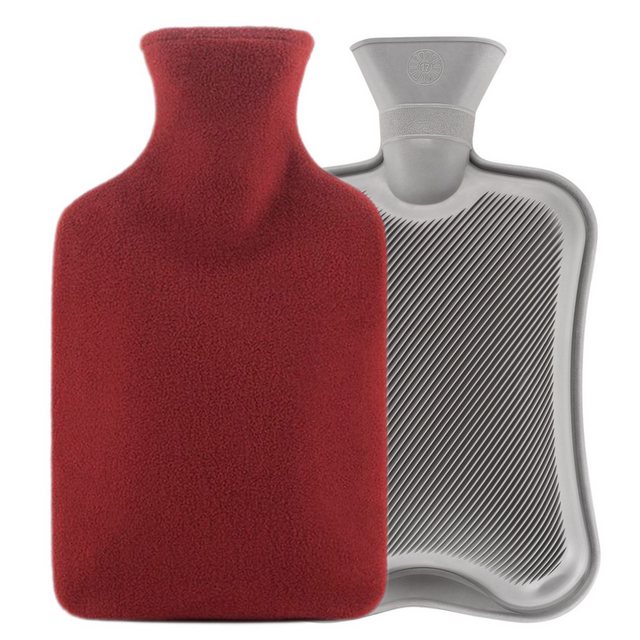 Bild von Blumtal Wärmflasche mit Bezug aus Polar Fleece, (für Kinder und Erwachsene, Bettflasche zur Schmerzlinderung, aus Naturkautschuk für Kinder und Erwachsene)