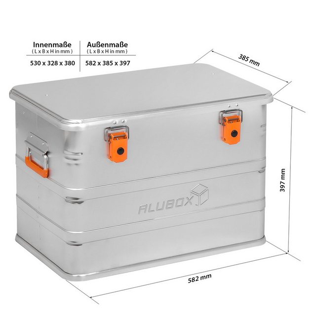 Bild von 73 Liter - ALUBOX Alukiste - C76 - Campingbox - 1mm Alu- Aufbewahrungskiste - silber