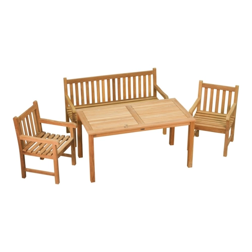Bild von Kai Wiechmann Garten-Essgruppe Teak Sitzgruppe - Vierteiliges Set für Ihren Garten