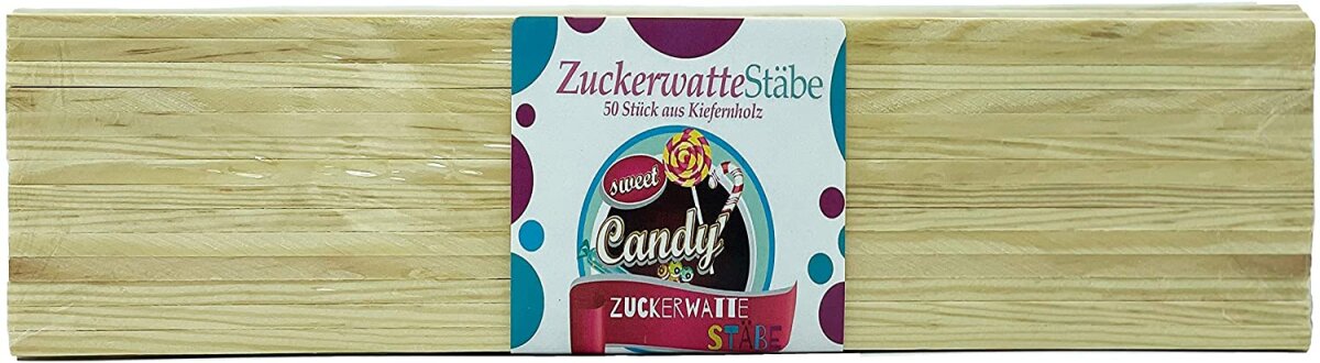 Bild von 50 Zuckerwatte Stäbe für Zuckerwattemaschine | 30 cm aus natürlichem Kiefernholz Bruchsicher und Stabil (50)