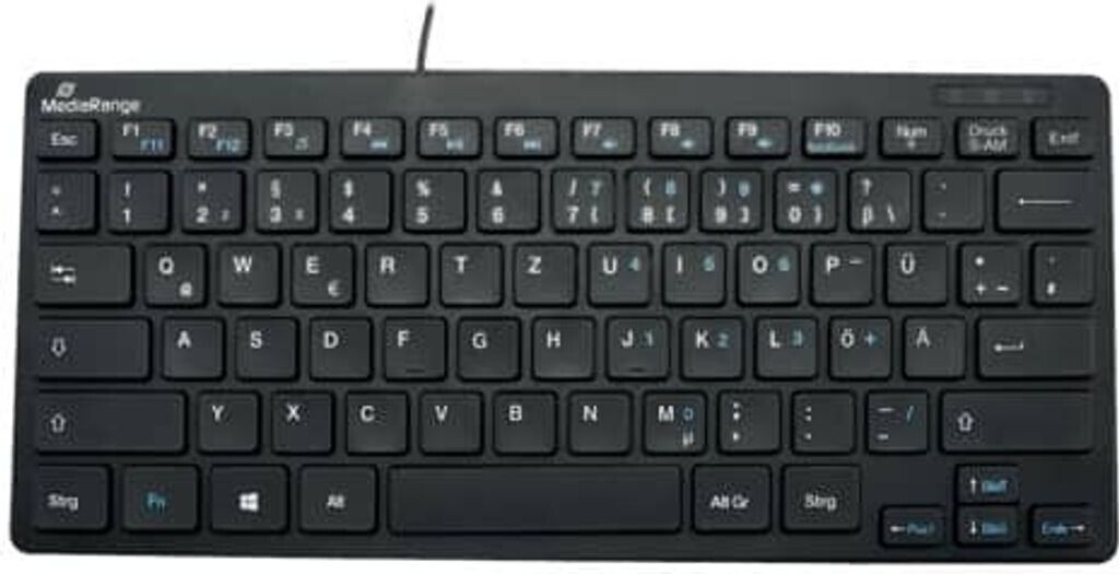Bild von Mediarange Tastatur Compact ultraflach mit Kabel Keyboard QWERTZ schwarz MROS112 Tastatur