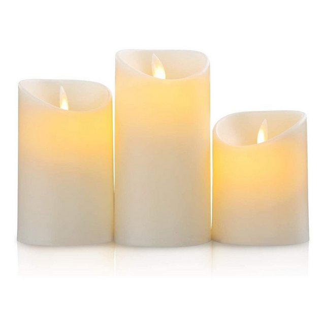 Bild von Salcar LED-Kerze 3er Set Kerzen LED Weihnachtskerzen Kabellos Batterie Kerzenleuchter, Dekoration für Advent, Weihnachten mit warmweißem Licht