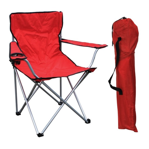 Bild von Anglersessel Campingstuhl Faltstuhl Anglerstuhl Rot mit Getränkehalter und Tasche