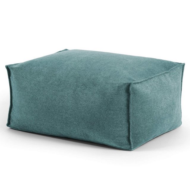 Bild von mokebo Pouf Hocker o Sitzhocker Der Ruhestifter Bodenkissen eckig Fußhocker und Sitzwürfel Nachhaltiger Sitzpouf in Petrol