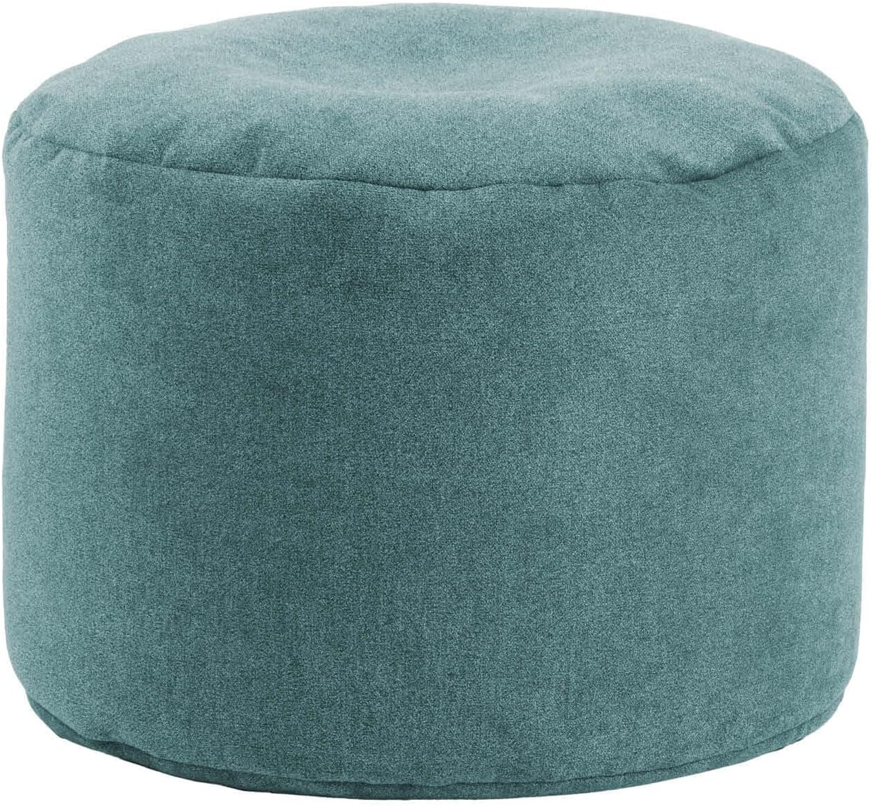 Bild von mokebo® Pouf, Hocker o. Bodenkissen 50x30cm 'Der Ruhestifter' Sitzhocker rund & Fußhocker fürs Wohnzimmer, Sitzpouf aus Stoff in Petrol, Beistelltisch, Pouf, Puff für drinnen mit EPS-Perlen Füllung