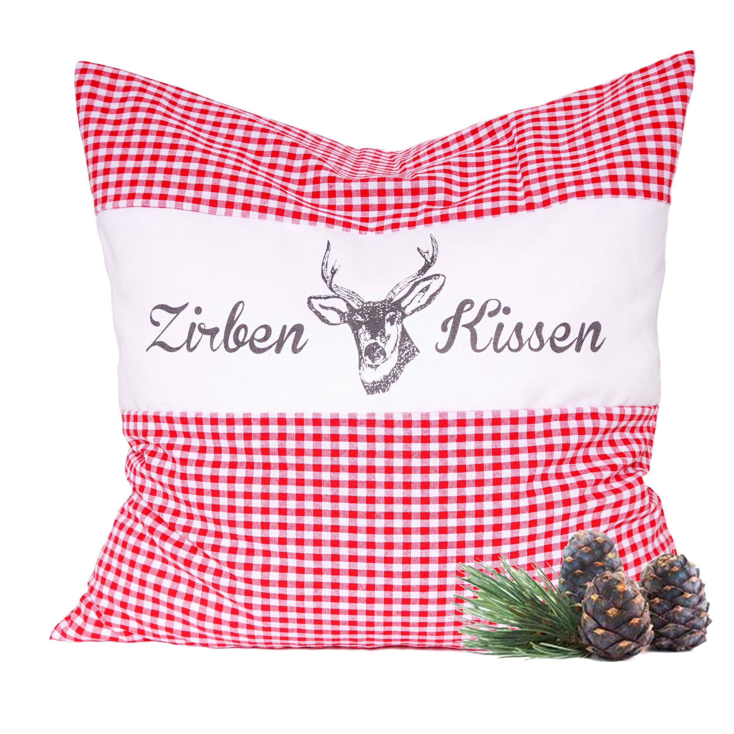 Bild von Zirbenkissen Vichy Rot 40 x 40 cm