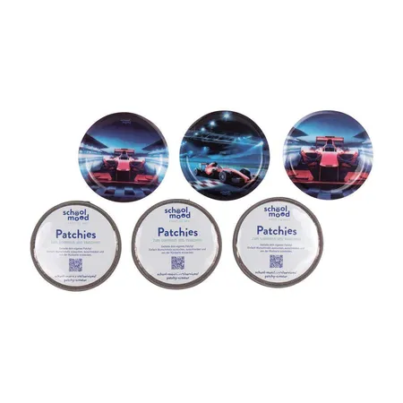 Bild von SCHOOL-MOOD® Patchies Rennauto, (Set, 6-tlg), mit Klett, für Schulranzen, Zubehör