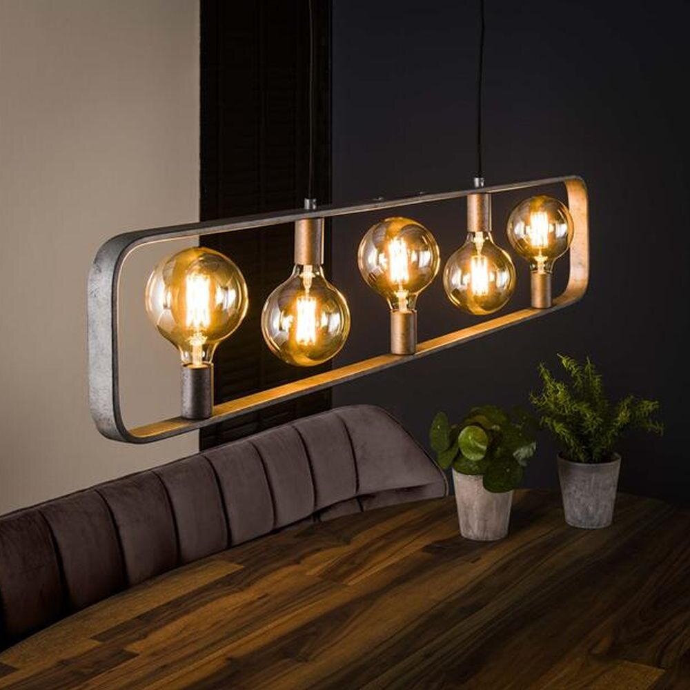 Bild von famlights Retro Deckenlampe Timo für Esstisch/Vintage Pendelleuchte/Esszimmerlampe industrial/Dimmbar Hängelampe Metall Esszimmer/Deckenleuchte Pendelleuchte Hängeleuchte rustikal Landhaus