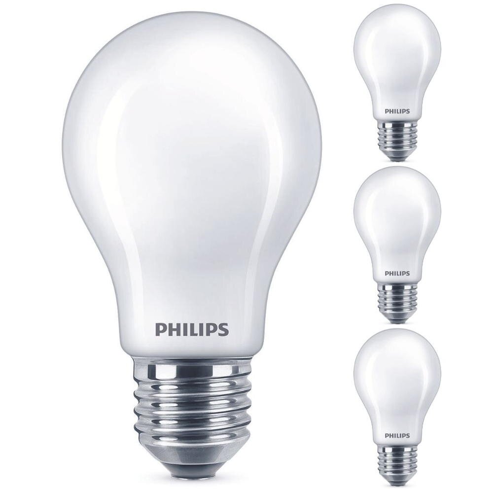 Bild von Philips LED Lampe ersetzt 40 W, E27 Standardform A60, weiß, warmweiß, 475 Lumen, dimmbar, 4er Pack