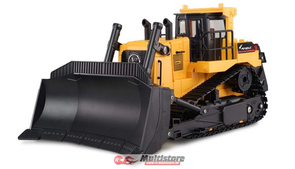 Bild von Amewi 22518 RC Planierraupe 1:24 Scale, ferngesteuert, 2,4GHz, RTR inkl. Fernsteuerung, Akku und Ladegerät, gelb