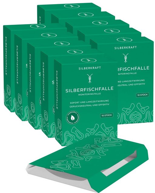 Bild von Silberkraft Insektenfalle Silberfischfallen Silberfische & Papierfische bekämpfen 10 Stück, Wirkt innerhalb von 24-48 h - hält bis zu 3 Monate - OHNE Giftstoffe