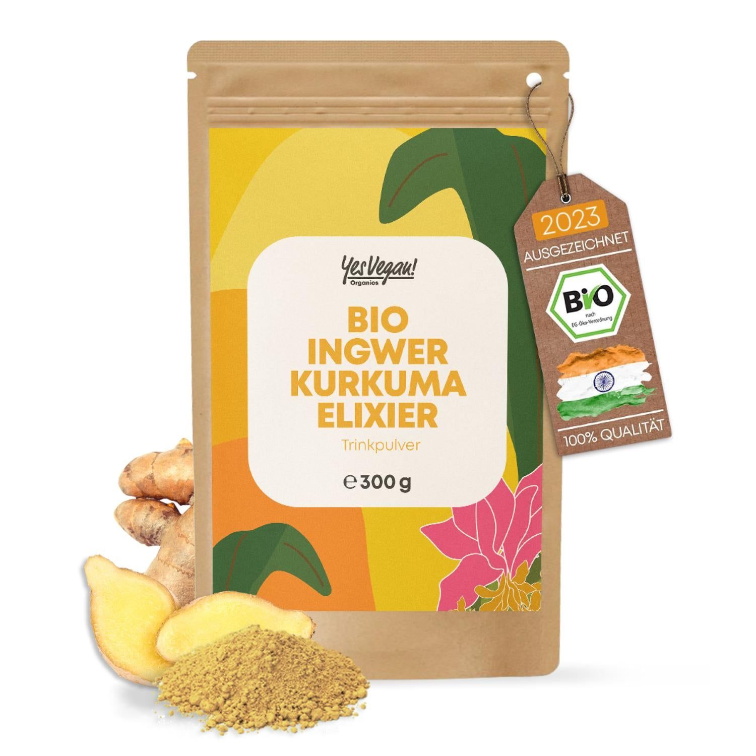 Bild von Bio Ingwer Shot mit Kurkuma - Immun Boost hochdosiert I 300 Portionen I Ingwer Kurkuma Shot Pulver