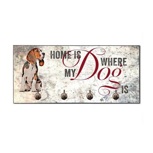 Bild von Cadouri Wandgarderobe BEAGLE Design-Hundegarderobe für Hundezubehör