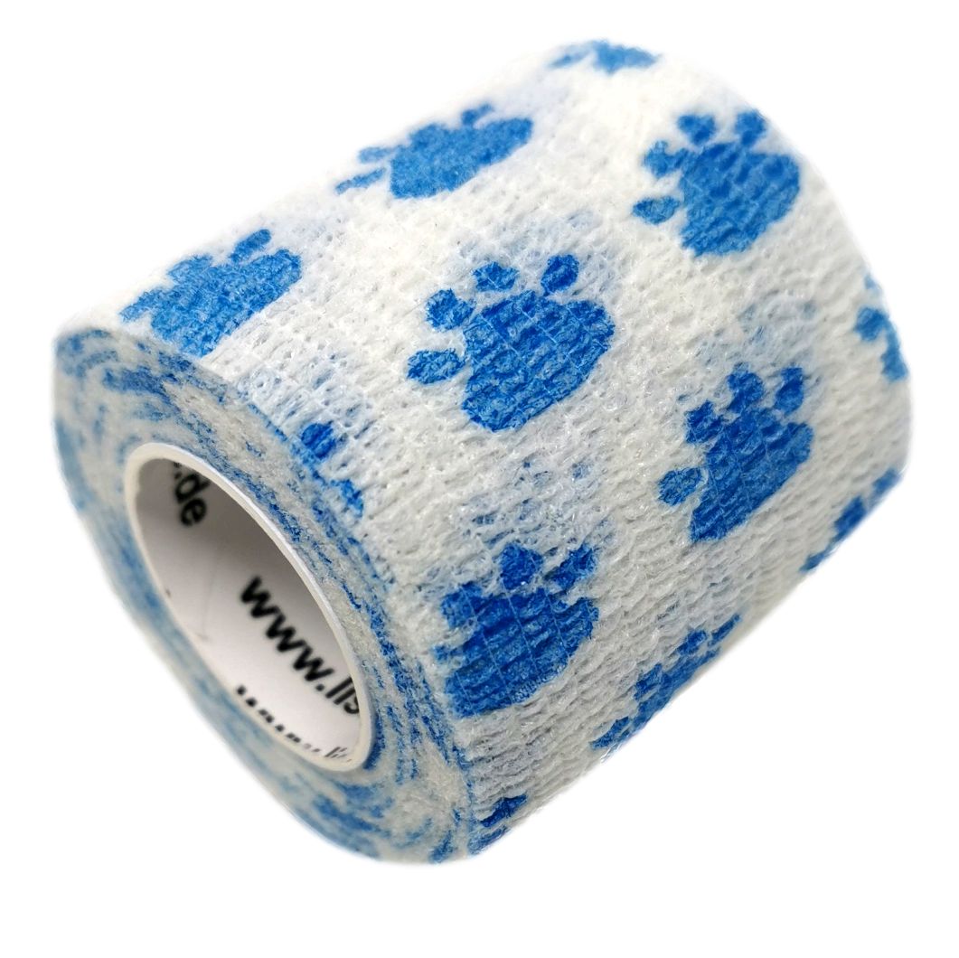 Bild von LisaCare Kohäsive Bandage 5cm - Tatze Blau-Weiß