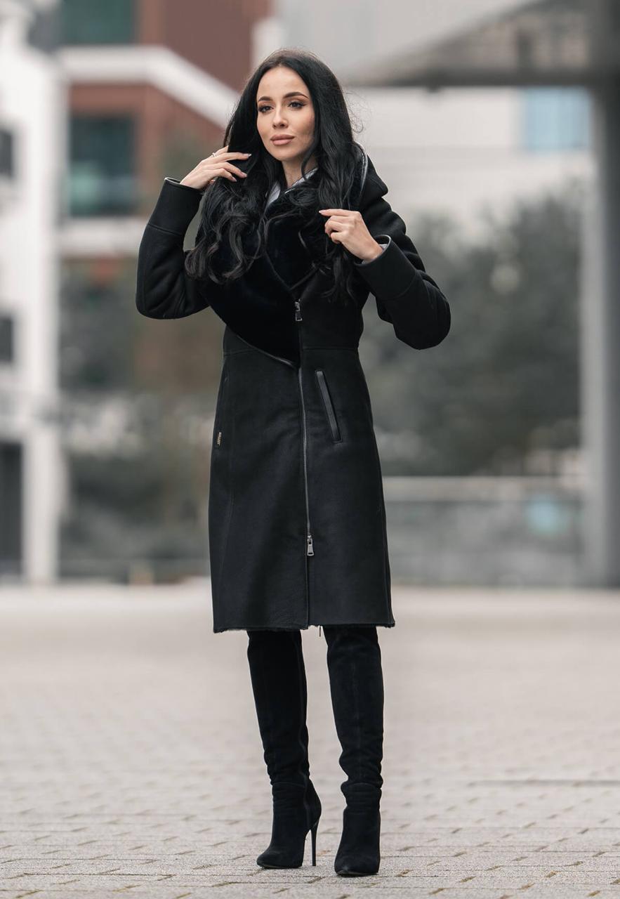 Bild von Lambskin Coat - VIKTORIA Größe: XL | Farbe: Grau