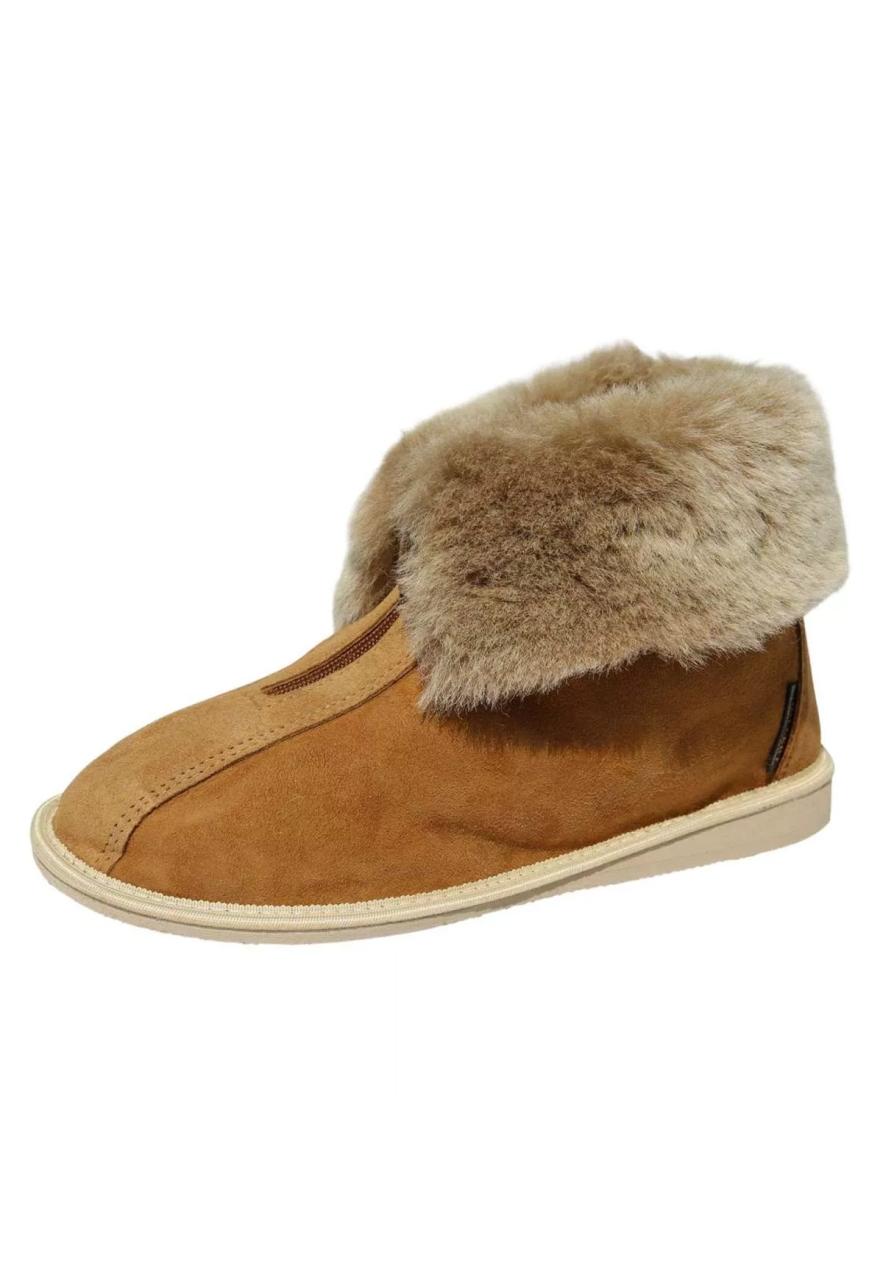 Bild von Lammfell Hausschuhe - ALASKA COGNAC Schuhgröße: EUR 41