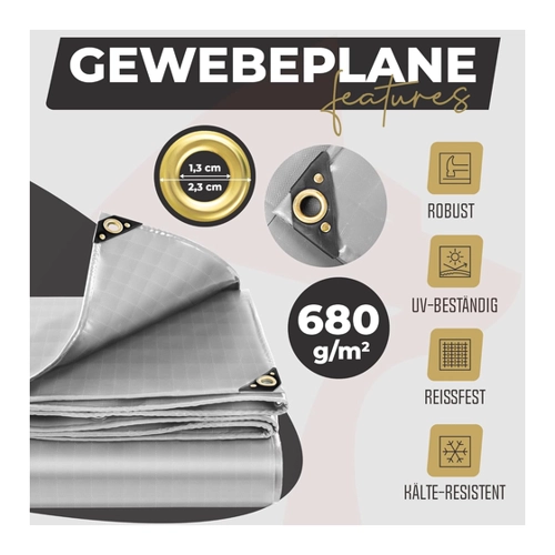 Bild von ROTFUCHS Premium Abdeckplane 300 x 600 cm - Wasserdicht und Reißfest