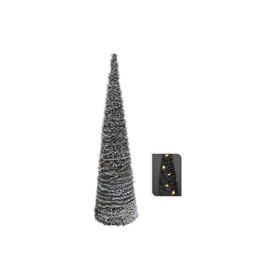 Bild von Spetebo LED Pyramide in grün weiß – 60 cm Dekoration für Weihnachten