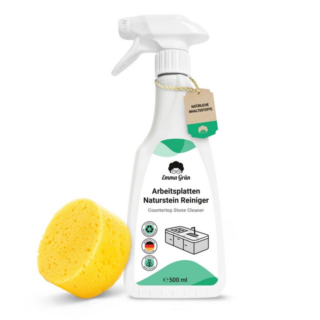 Bild von Emma Grün Marmor- & Küchenarbeitsplatten-Reiniger 500 ml Naturstein-Reiniger (gegen Schmutz, für alle versiegelten Steinflächen, Made in Germany)