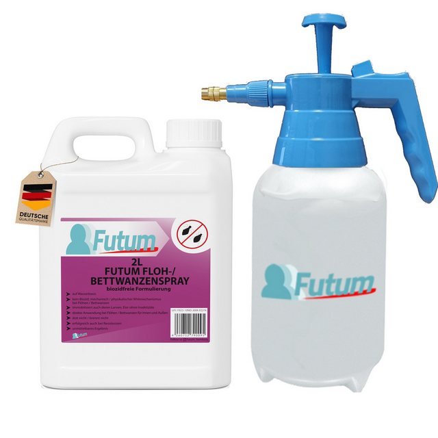 Bild von FUTUM Insektenspray Anti-Bettwanzen-Spray Floh-Mittel Ungeziefer-Spray, 2 l, auf Wasserbasis, geruchsarm, brennt / ätzt nicht, biozidfreie Formel
