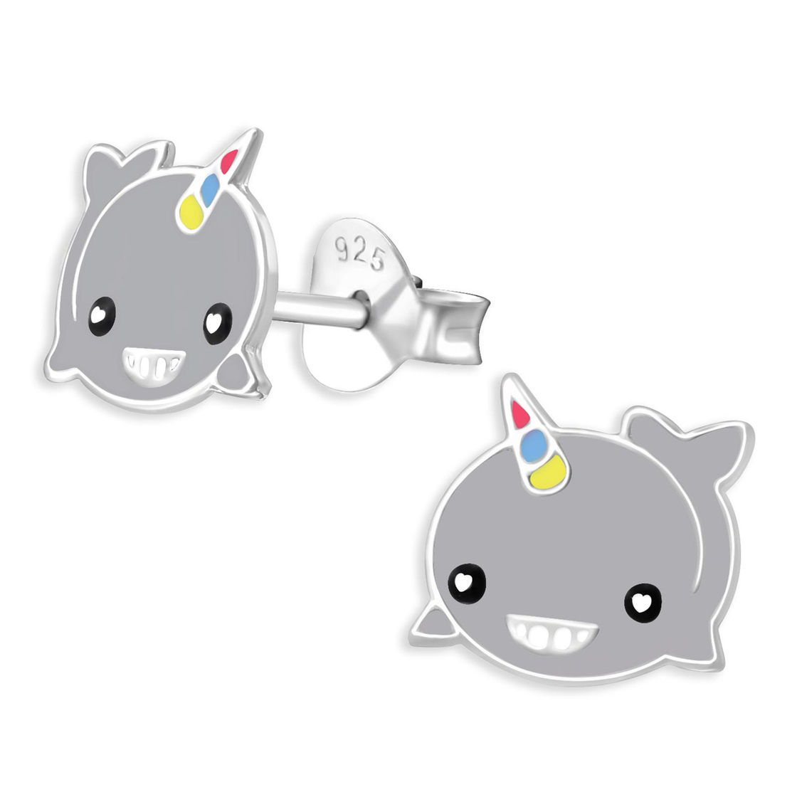 Bild von Monkimau Ohrring-Set Wal Einhorn Kinder Ohrringe aus 925 Silber, Hypoallergen