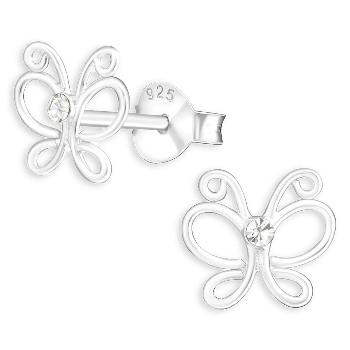 Bild von Schmetterling Kinder Ohrringe aus 925 Silber