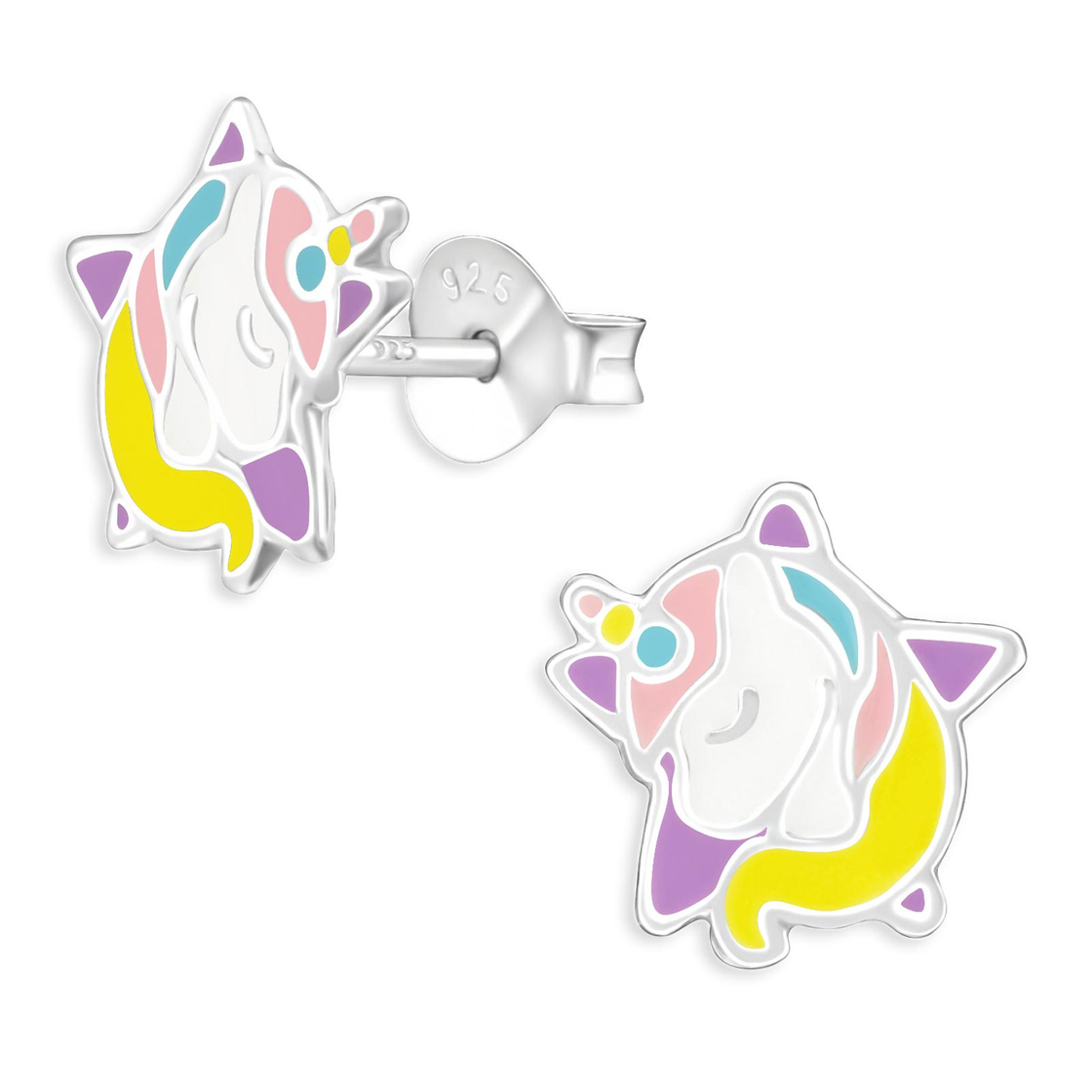 Bild von Monkimau Ohrring-Set Einhorn Stern Kinder Ohrringe aus 925 Silber, Hypoallergen