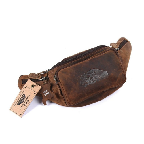 Bild von SHG Bauchtasche Leder Herren Damen Gürteltasche Cross Body Bag Hüfttasche