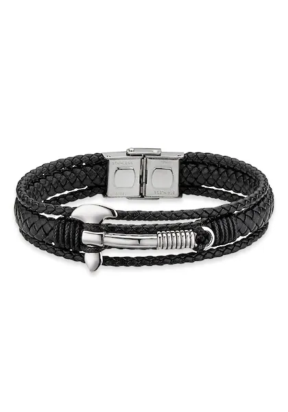 Bild von Bruno Banani Lederarmband »Schmuck Geschenk, Armkette Axt Lederband breit Silber«