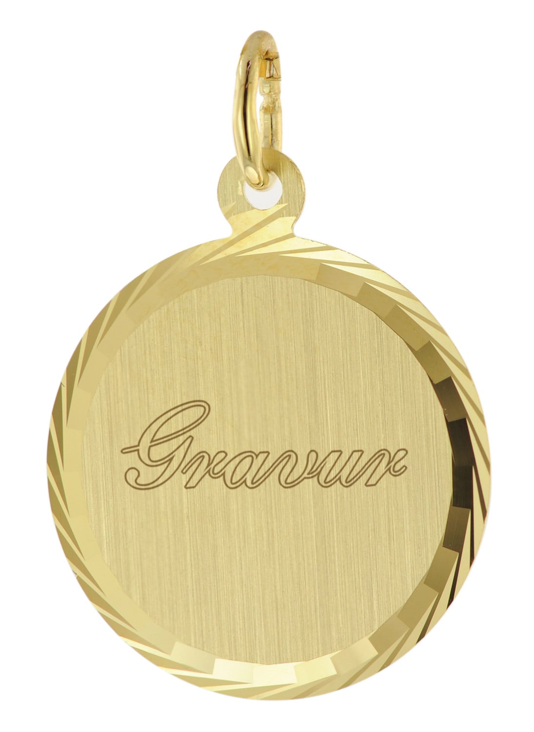 Bild von trendor 51062 Anhänger mit Namen 333 / 8K Gold Gravurplatte Ø 16 mm