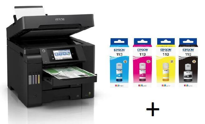 Bild von Inklusive einem Tintenset GRATIS Epson EcoTank ET-5850 Tintenstrahl-Multifunktionsgerät + Inklusive einem zusätzlichen Tintenset